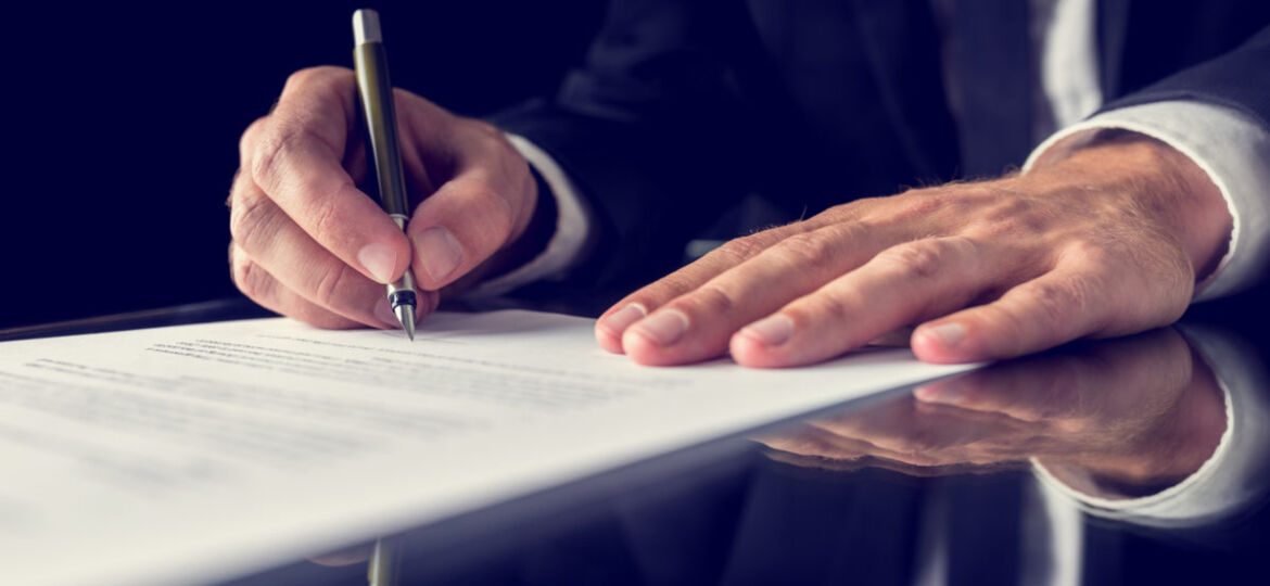 Signing legal document
