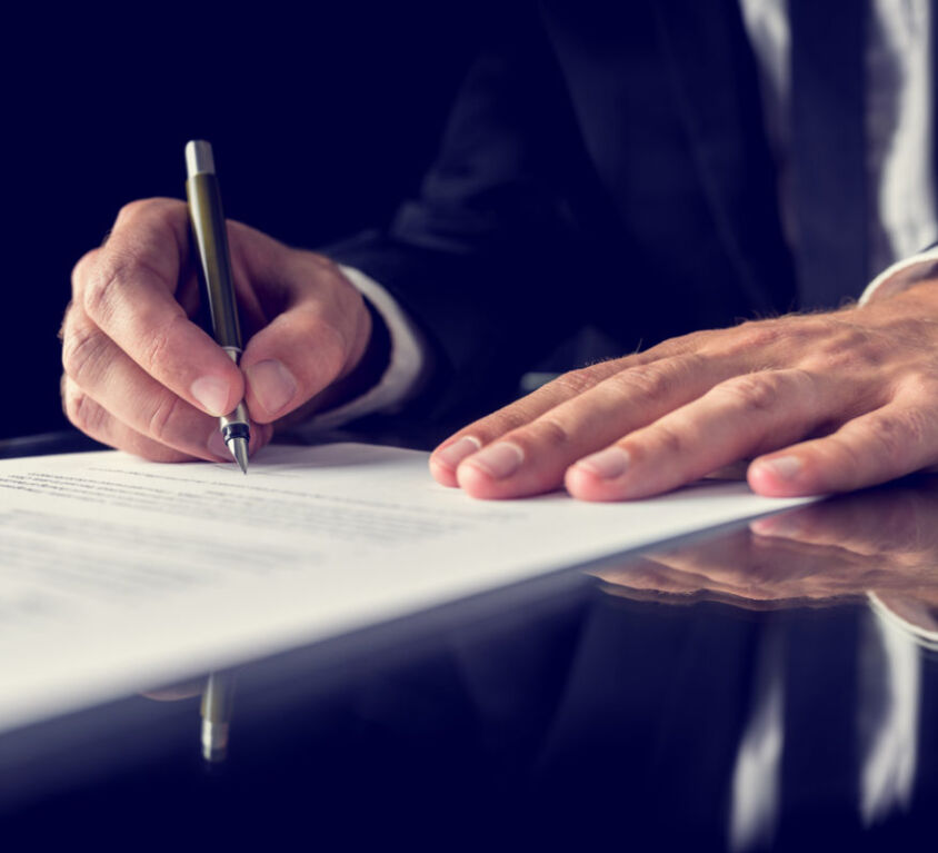 Signing legal document